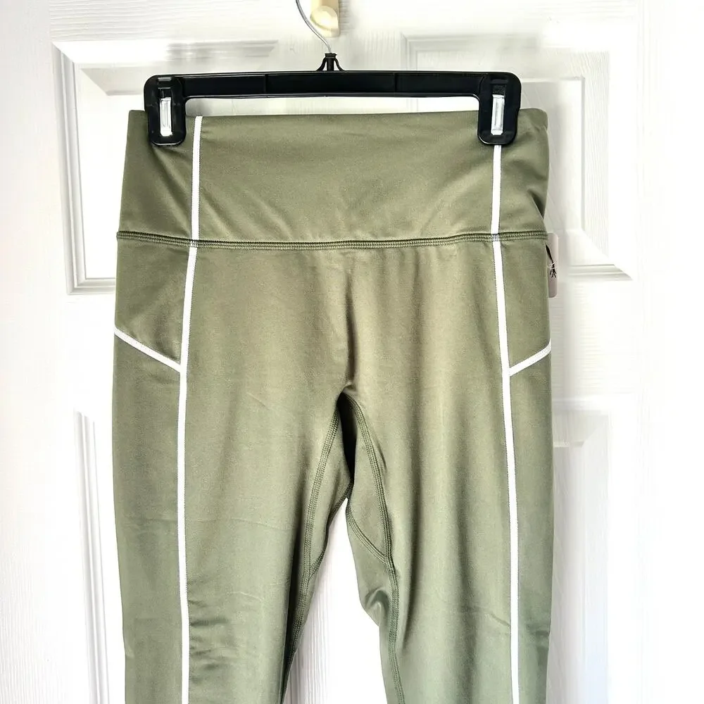 Free People Movement You're a Peach Leggings Moss Green Medium NWT